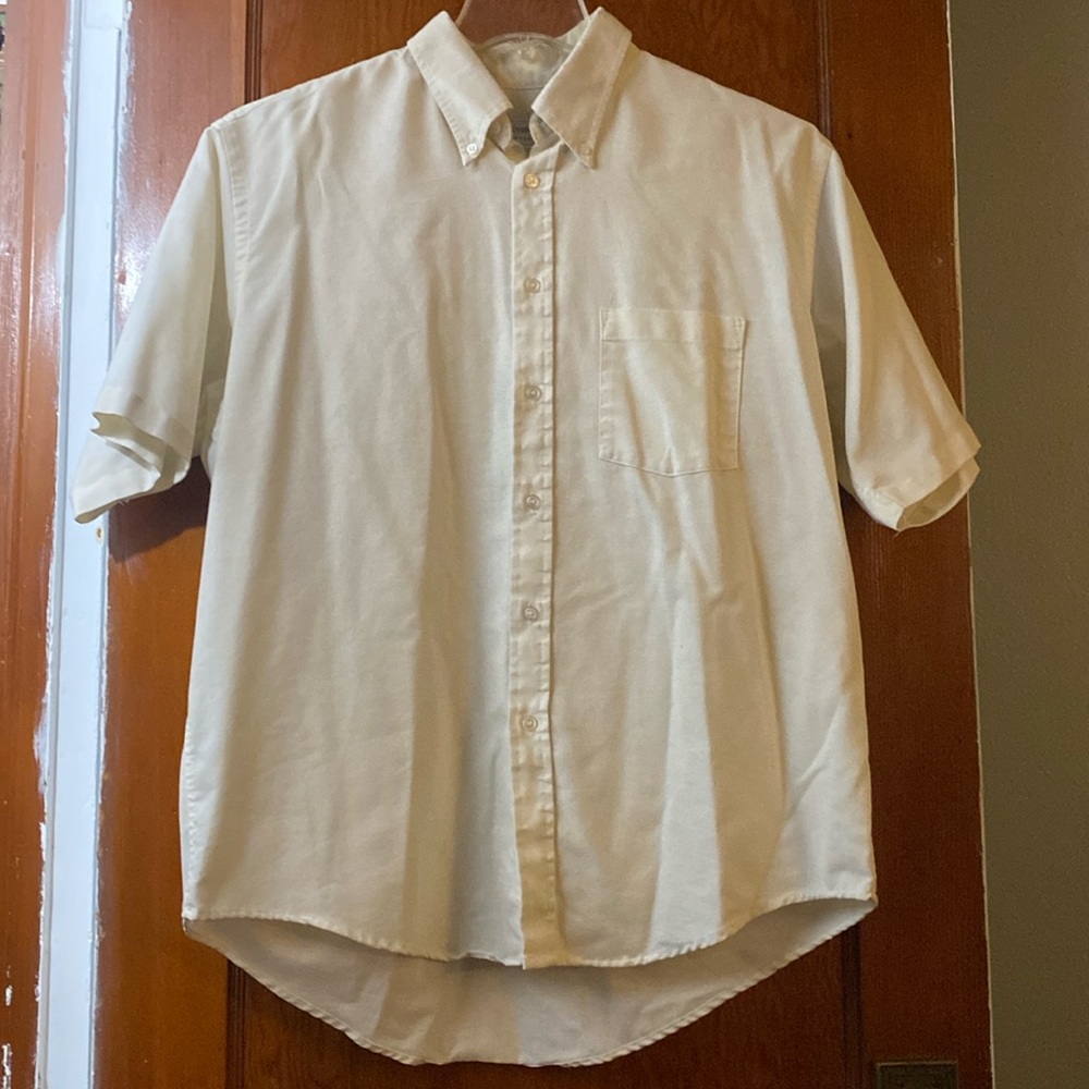 White Short Sleeve Button Up Shirt